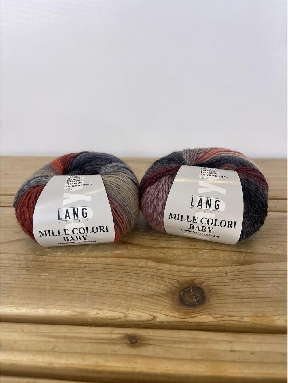 Lang Mille Colori Baby Merino Fine Yarn Lot of 2 Skeins 100% Wool